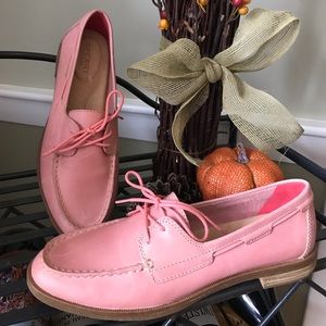 NWOT Sperry pink leather topsider woman’s size 7.5